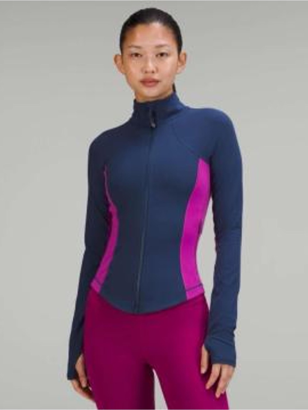 Rare lululemon athletica Navy and Fuchsia Zip-Up Performance Jacket Shape jacket